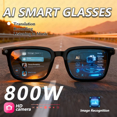AI Smart Glasses AI Translation 8MP HD Camera 4K Shooting Image Conversation Recording Listening To Music Smart Glasses