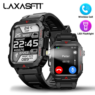 Men Sports Smart Watch Showing Screen Blood Oxygen Bluetooth Talking Watch Multi Sport LED Flashlight Outdoor Smart Watch
