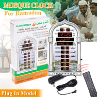 Azan Mosque Prayer Clock Islamic Mosque Azan Calendar Muslim Prayer Wall Clock Alarm Ramadan Home Decor Remote Control