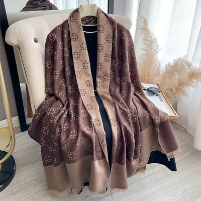 Elegant Ladies Muslim Hijab with Golden Thread – Sun Protection Scarf & Shawl