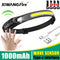 Headlamp Sensor Headlight with Built-in Battery Flashlight USB Rechargeable Head Lamp Torch