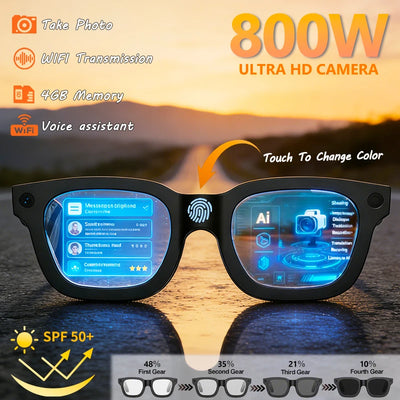 Smart Glasses HD Photo Video OpenAI Record Translation Touch Photochromic Lenses Bluetooth Call Music Multifunction Glasses