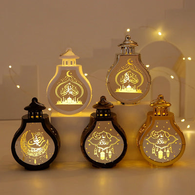 Ramadan LED Lantern Decoration – Eid Mubarak Star, Moon & Castle Lights