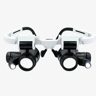 Hot-Selling 2x LED Watch Repair Magnifier | Head-Mmounted Magnifying Loupe, Adjustable Headband, 8x/15x Eye Glasses Loupe (Watch/Jewelry Making)
