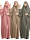 Eid-Ready Muslim Women Abaya Set | Hooded Hijab, Khimar & Niqab Jilbab Full-Cover Ramadan Dress (Islamic Attire)