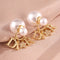 Elegant Business Pearl & Star Stud Earrings for Women Fashionable Travel Banquet Party Jewelry Accessory