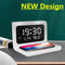 Wireless Charger Pad Stand with Alarm Clock Thermometer for Phone Fast Charging Station