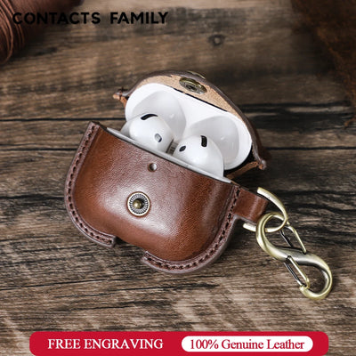 Genuine Leather Case For AirPods 4 Earphone Case Cover For Apple Air Pods 4th Generation