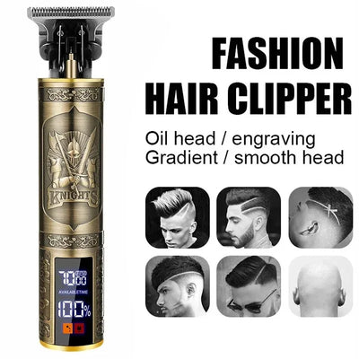 Vintage Cordless Hair Clipper Trimmer USB Fast Charging Portable Electric Shaver Barber Professional Hair Cutting Machine