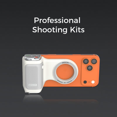 Magnetic Camera Grip Only for iPhone,Tap Camera Access with Exposure Lock & Brightness Control, Flip Camera Button, DSLR-Style Ergonomic Handle with Detachable & Rechargeable Remote, Anti-Shake