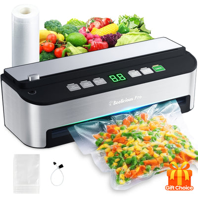 85000PA Vacuum Sealer Machine – 8-in-1 Fully Automatic with Built-In Cutter, Digital Countdown, Sous Vide Ready