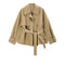 Womens Cropped Trench Coat With A Cinched Waist For A Slimming Look