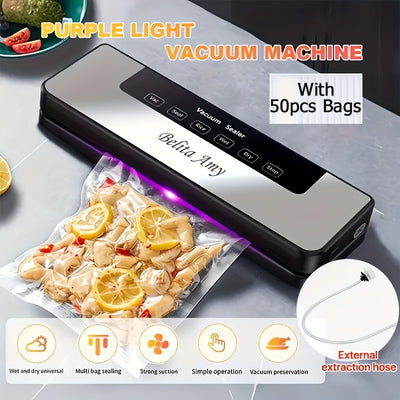 65 KPA Commercial Vacuum Sealer – 6-in-1 Automatic Sealing Machine with Dry/Moist Modes, 50 Free Bags