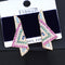 Zirconia Diamond Folding Small Square Scarf Delicate Personality Earrings