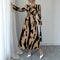 Womens Asymmetrical Printed Tie Bow-Detailed Elastic-Cuff Casual Resort Maxi Dress For Women
