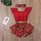 1-6T Baby Girls Ruffle Top Set Watermelon Shorts And Headband Pants Summer Clothes