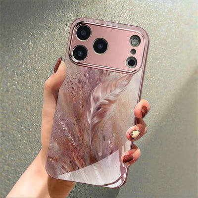 Phone Case: Bouquet Rose Golden/Pink Electroplated Phone Case Compatible with iPhone 17/16/15/14/13/12/11/X/XR/XS Max Pro Air Pro Max Plus Mini - Cute, Minimalist, Unisex, Christmas, Tempered Glass Protection, Modern Design,