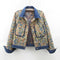 Retro Jacquard Stitching Long Sleeve Denim Coat Women's Clothing