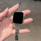 Luxury Figure-Eight Diamond Apple Watch Band – Adjustable Full Crystal Strap, Compatible with Series 1–Ultra (38–49mm)