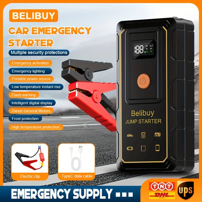 8000W High-Capacity 12V Vehicle Emergency Jump Starter/Battery Booster, Compatible with 10L Gasoline Or 8L Diesel Engine Vehicles, Features Mobile Power Supply/Dual Output/Led Light, Automotive Tool, Quick Shipping!