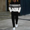Mens Casual Fashion Long-Sleeve Top And Pants Set With A Half-Open Placket And Zipper
