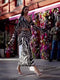 Zebra Print Crop Top Tunic Skirt Suit