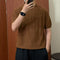 Crisp Solid-color Knit T-shirt