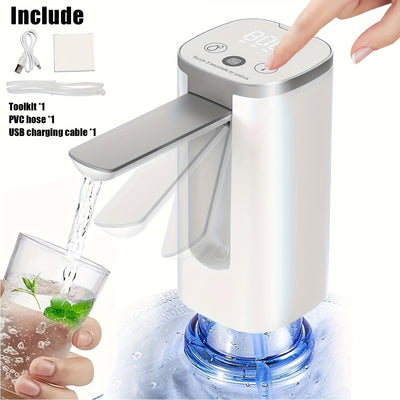 Portable Electric Water Dispenser Pump – Digital Display, USB-C Rechargeable, Foldable Spout
