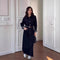 Retro Casual Long-sleeve Denim Maxi Dress