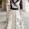 Womens Elegant 3D Digital Print Long-Sleeve Dress