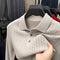 Loose-Fitting Solid-Color Casual V-Neck Knit Sweater For Middle-Aged Men