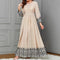 Ethnic-style Printed Wrap Dress Featuring A Cinched Waist Belt And A Flared, Long Skirt