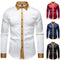 Mens Fashionable Satin-Soft Colorblock Long-Sleeve Shirt