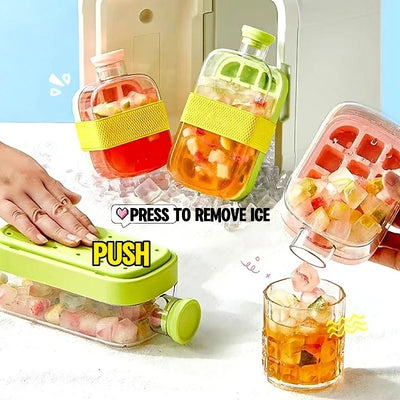 One-Click Molding Cooling Cup,Instant Ice Maker,Zero-Contact Design,Straw Included,Curling Mold,Portable & Stylish Chilled Drink