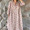 Women's Loose Round Neck Fashion Long Sleeve Printed Dress