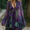 Womens Digital-Print American-Style Fashionable Casual Floral Dress