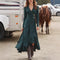 Figure-flattering Long-sleeve Dress With An Asymmetrical Ruffled Hem